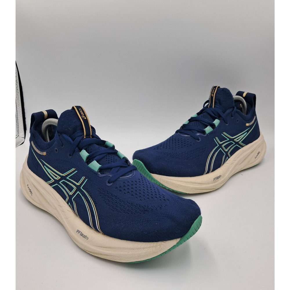 Size 9.5 - ASICS Gel-Nimbus 26 Blue Expanse Aurora Green (Women's) 1012B601-400